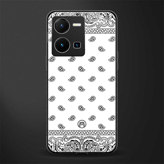 paisley white back phone cover | glass case for vivo y35 4g