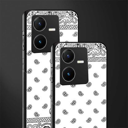 paisley white back phone cover | glass case for vivo y22