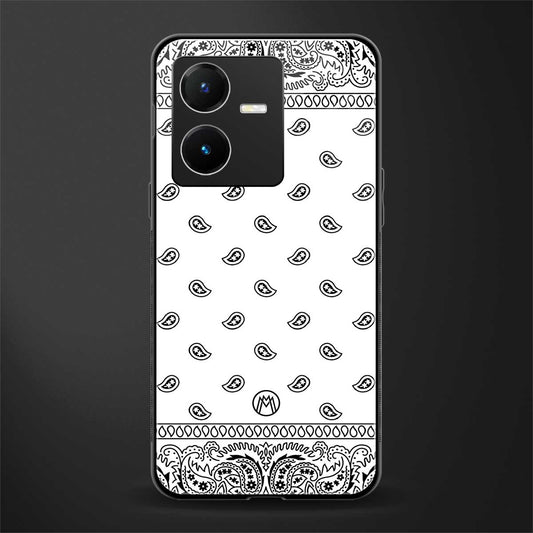 paisley white back phone cover | glass case for vivo y22