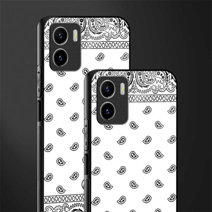 paisley white back phone cover | glass case for vivo y72