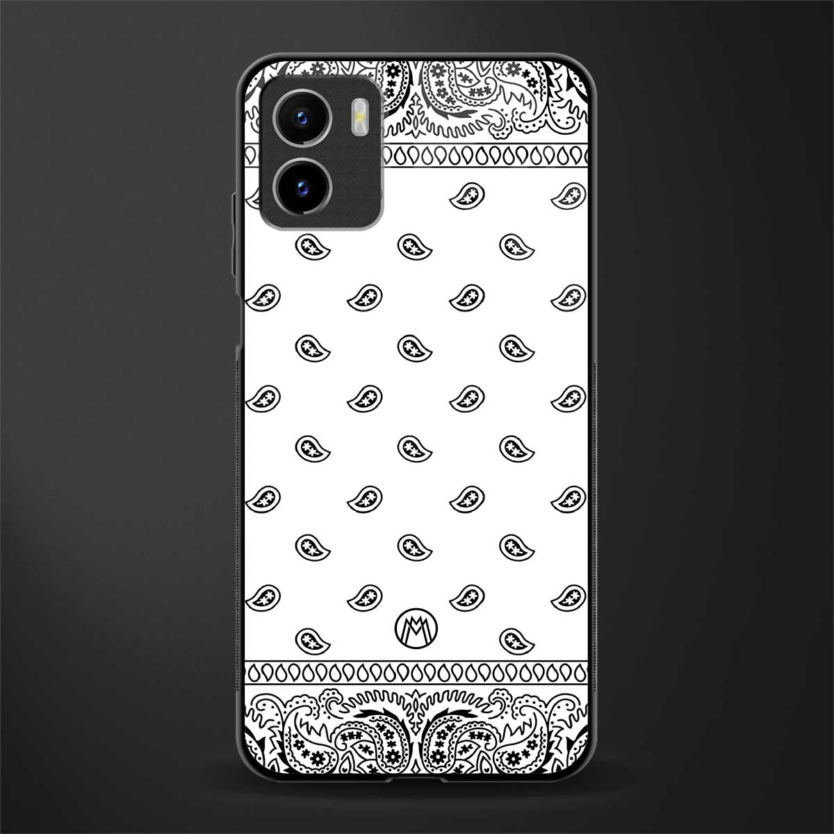 paisley white back phone cover | glass case for vivo y72