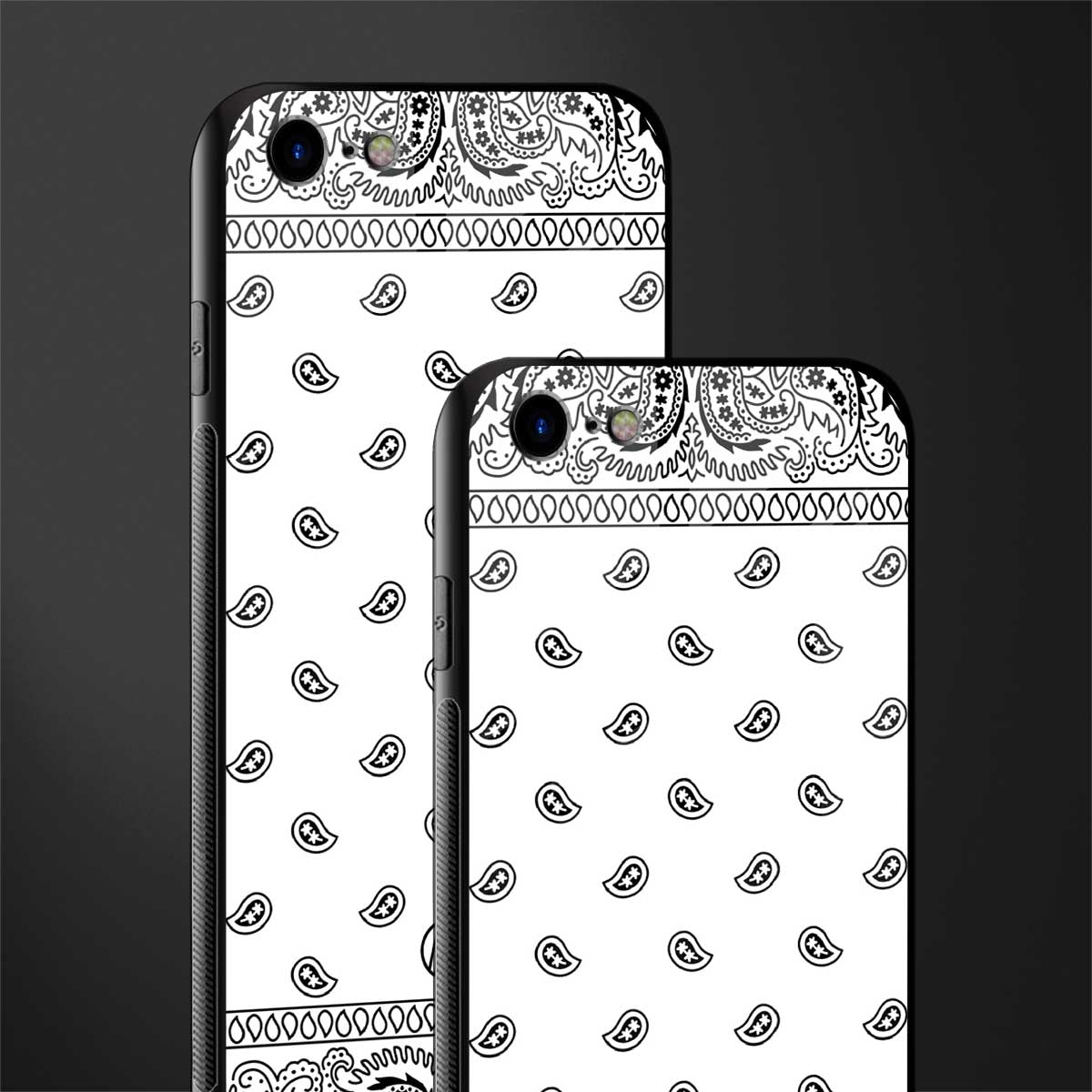 paisley white glass case for iphone se 2020 image-2