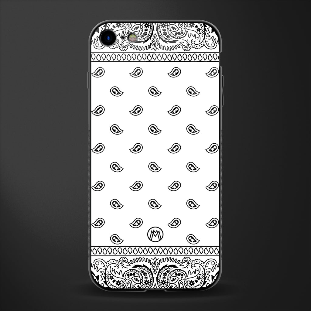 paisley white glass case for iphone se 2020 image