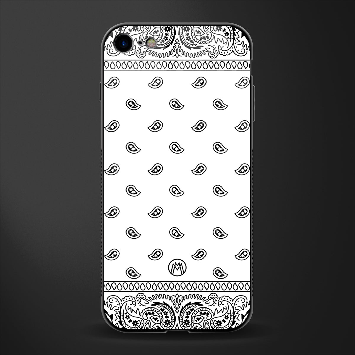 paisley white glass case for iphone se 2020 image