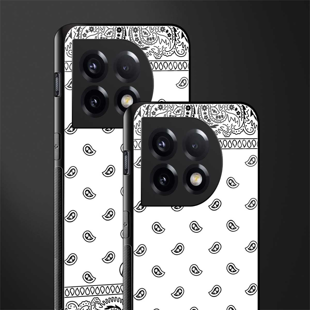 paisley white back phone cover | glass case for oneplus 11