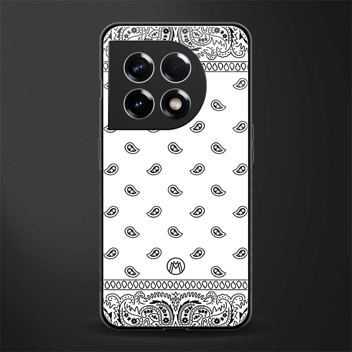 paisley white back phone cover | glass case for oneplus 11