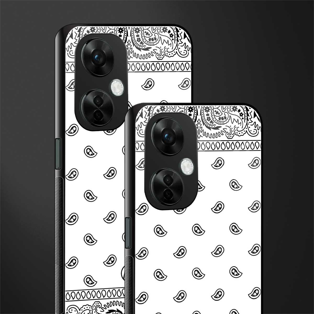 paisley white back phone cover | glass case for oneplus nord ce 3 lite
