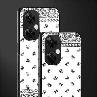 paisley white back phone cover | glass case for oneplus nord ce 3 lite