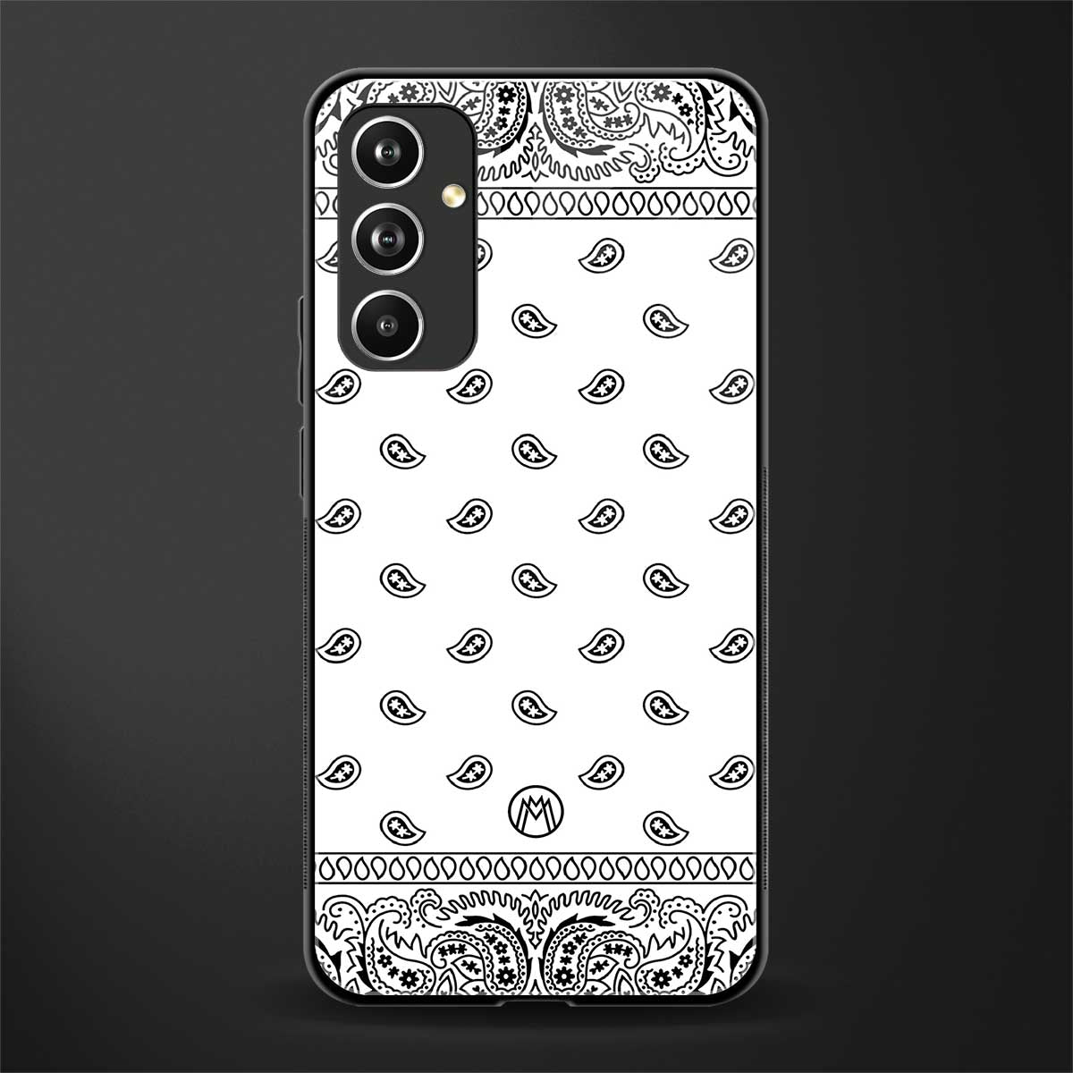 paisley white back phone cover | glass case for samsung galaxy a54 5g