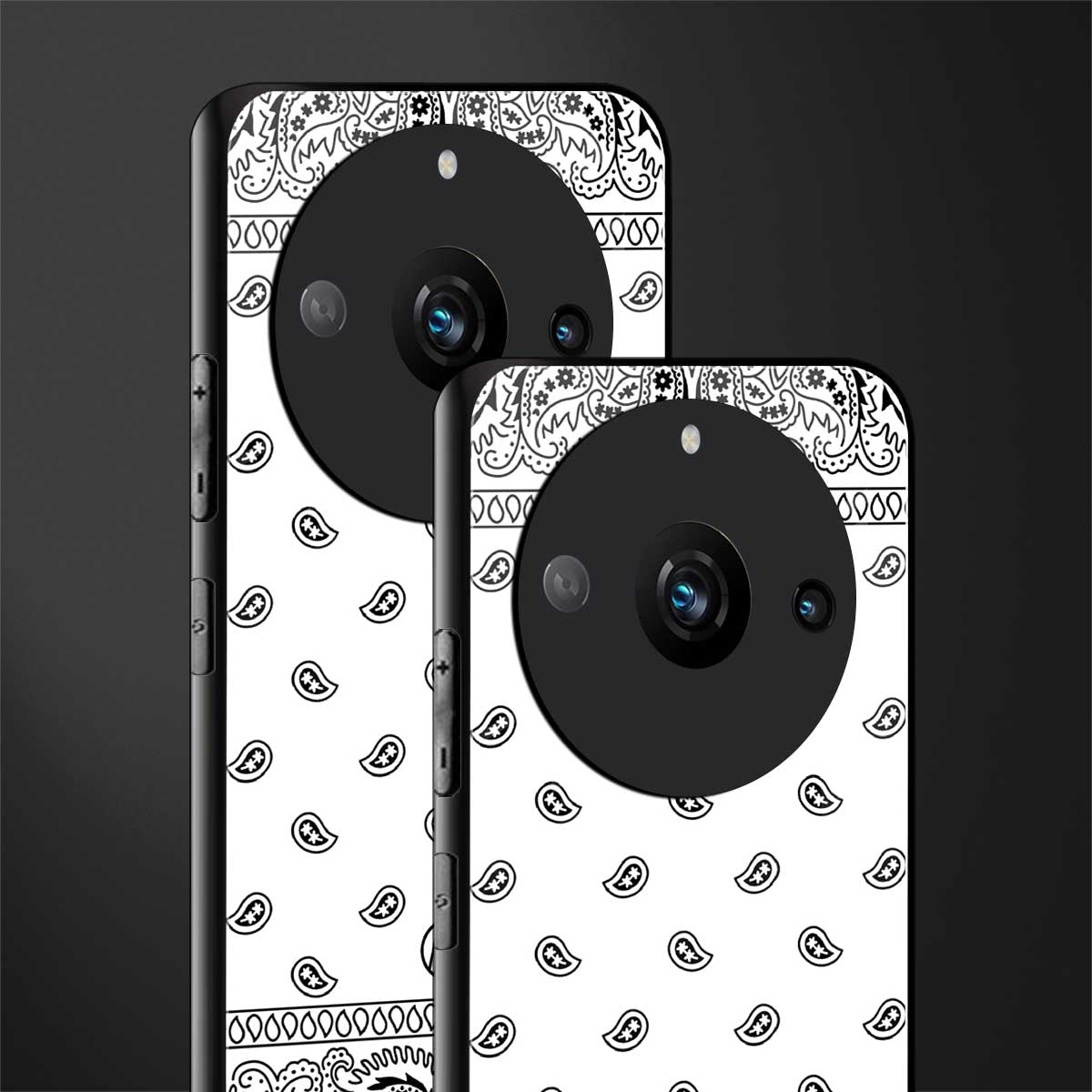 paisley white back phone cover | glass case for realme 11 pro 5g