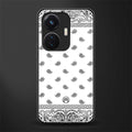 paisley white back phone cover | glass case for vivo t1 44w 4g