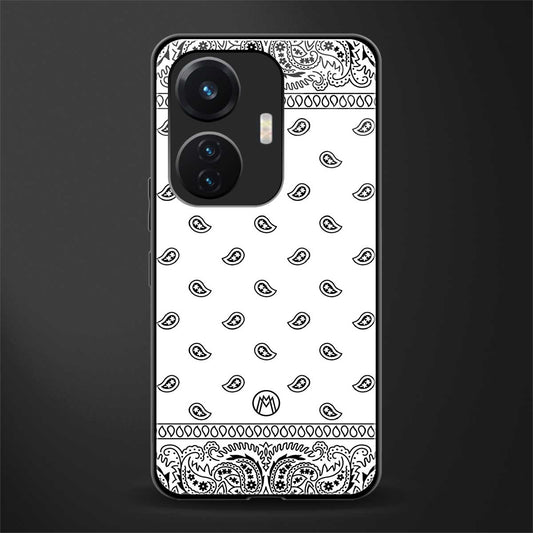 paisley white back phone cover | glass case for vivo t1 44w 4g