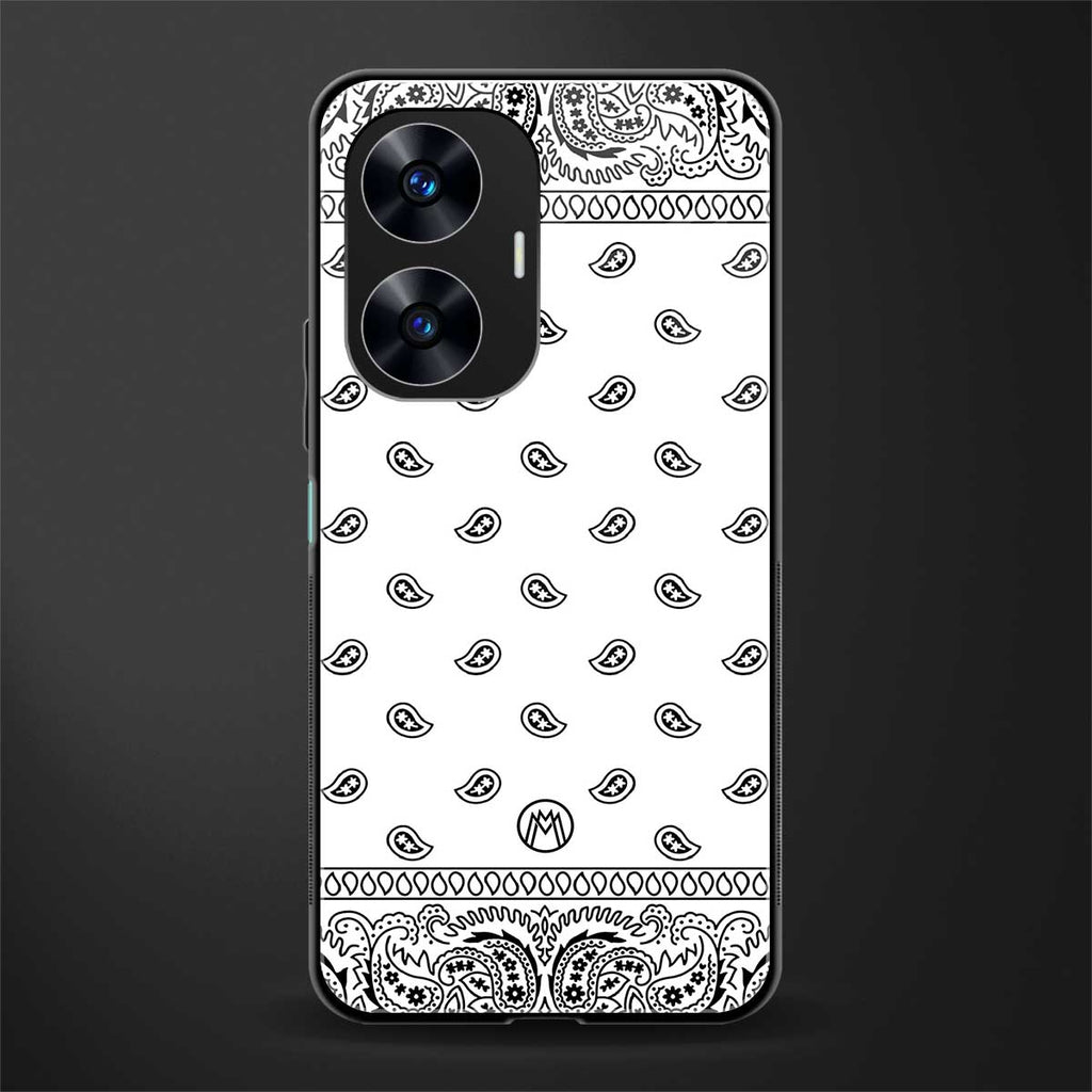 paisley white back phone cover | glass case for realme c55