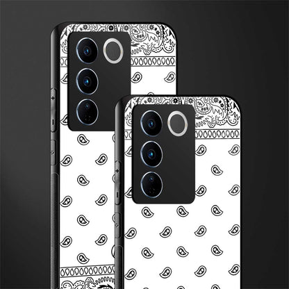 paisley white back phone cover | glass case for vivo v27 pro 5g