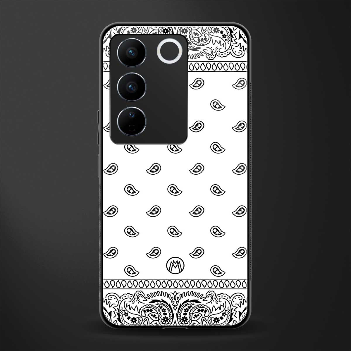 paisley white back phone cover | glass case for vivo v27 pro 5g