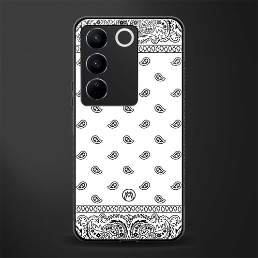 paisley white back phone cover | glass case for vivo v27 pro 5g