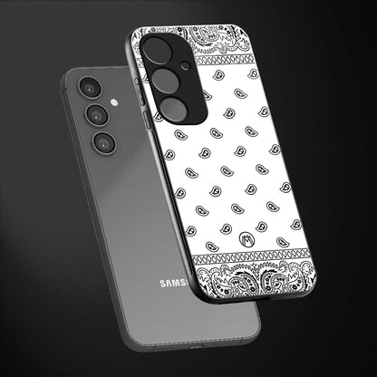 paisley white back phone cover | glass case for samsung galaxy s23 fe 5g