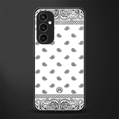 paisley white back phone cover | glass case for samsung galaxy s23 fe 5g