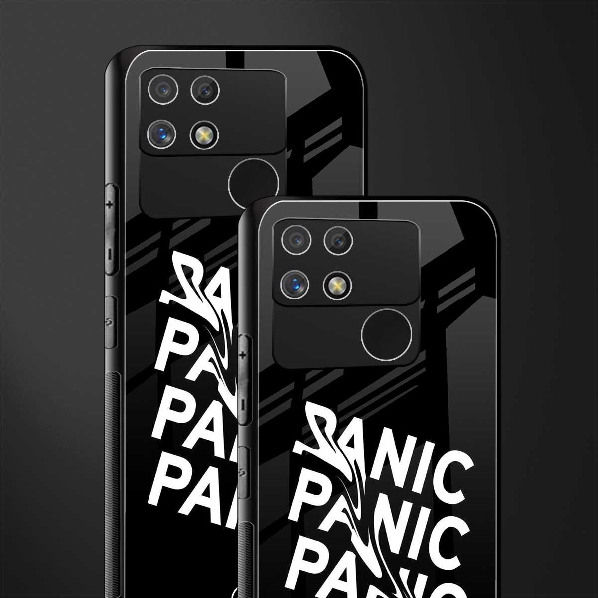 panic back phone cover | glass case for realme narzo 50a