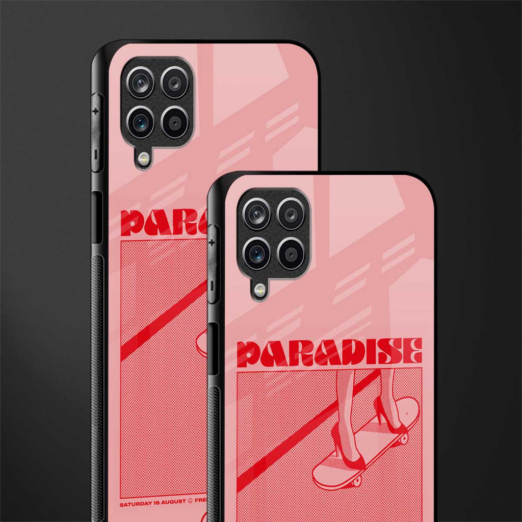 paradise back phone cover | glass case for samsung galaxy a22 4g