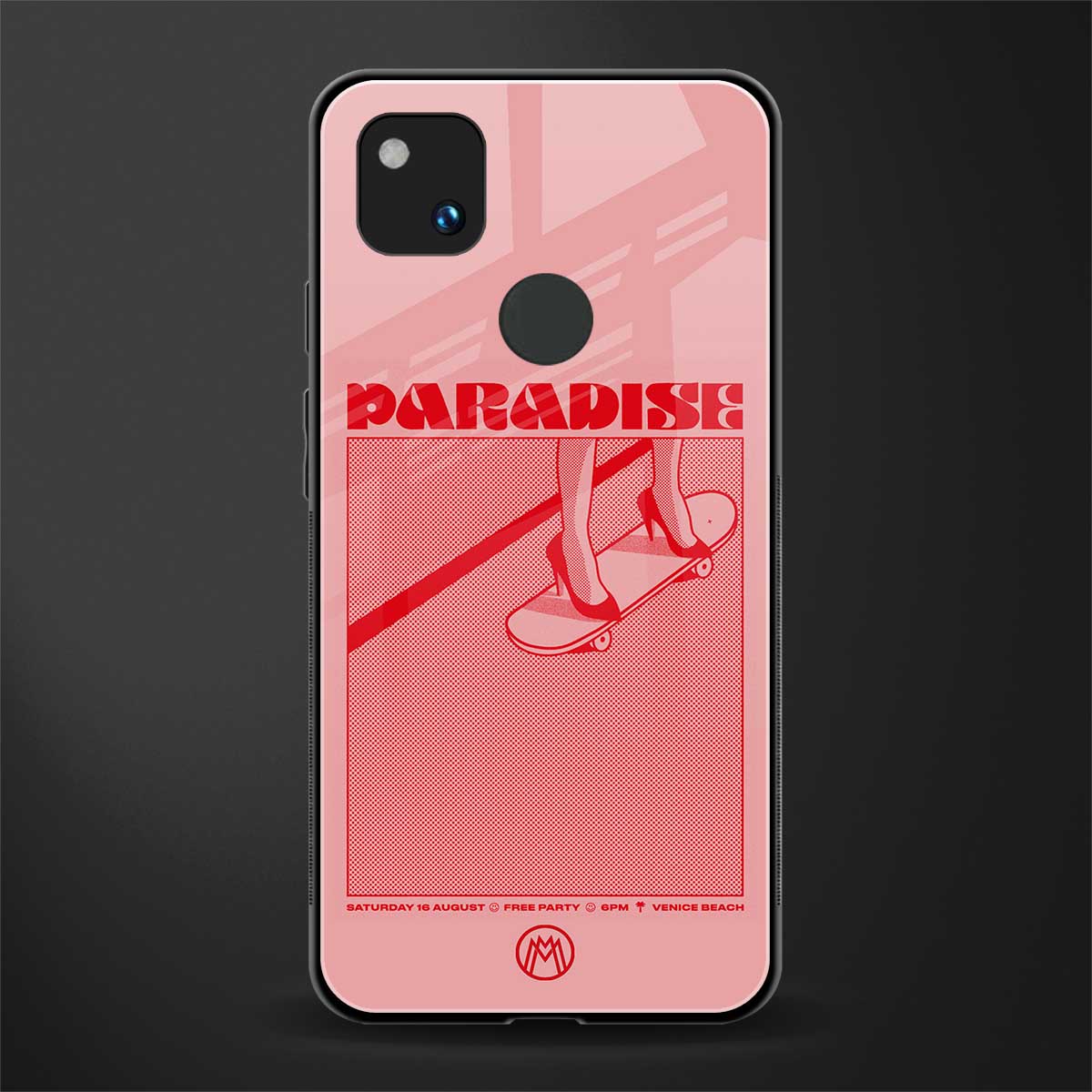 paradise back phone cover | glass case for google pixel 4a 4g