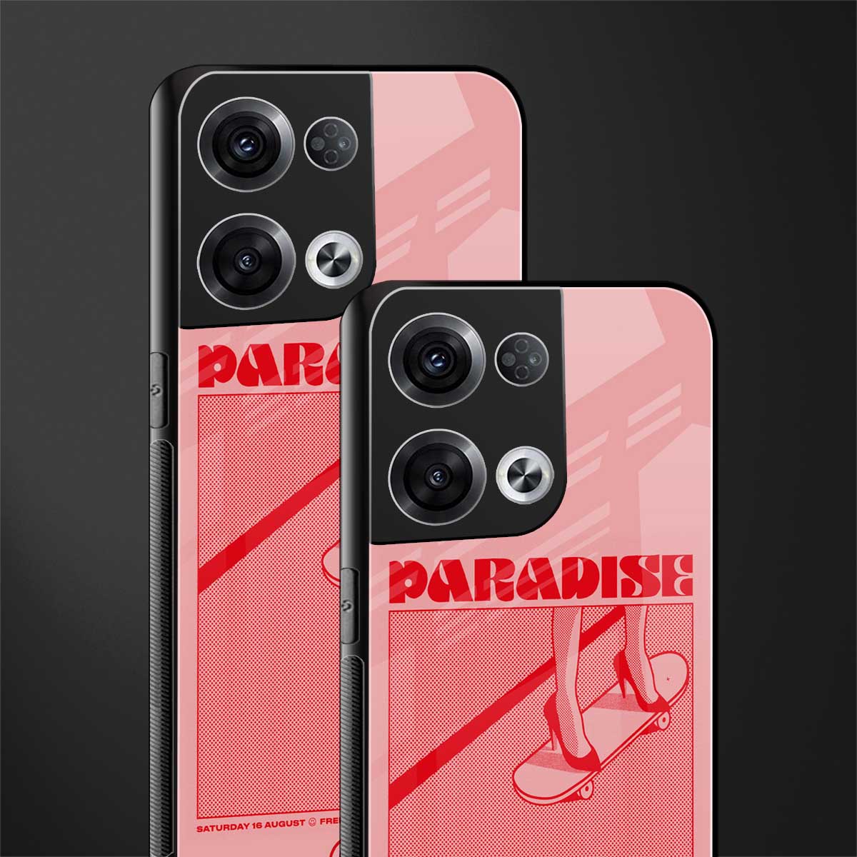 paradise back phone cover | glass case for oppo reno 8