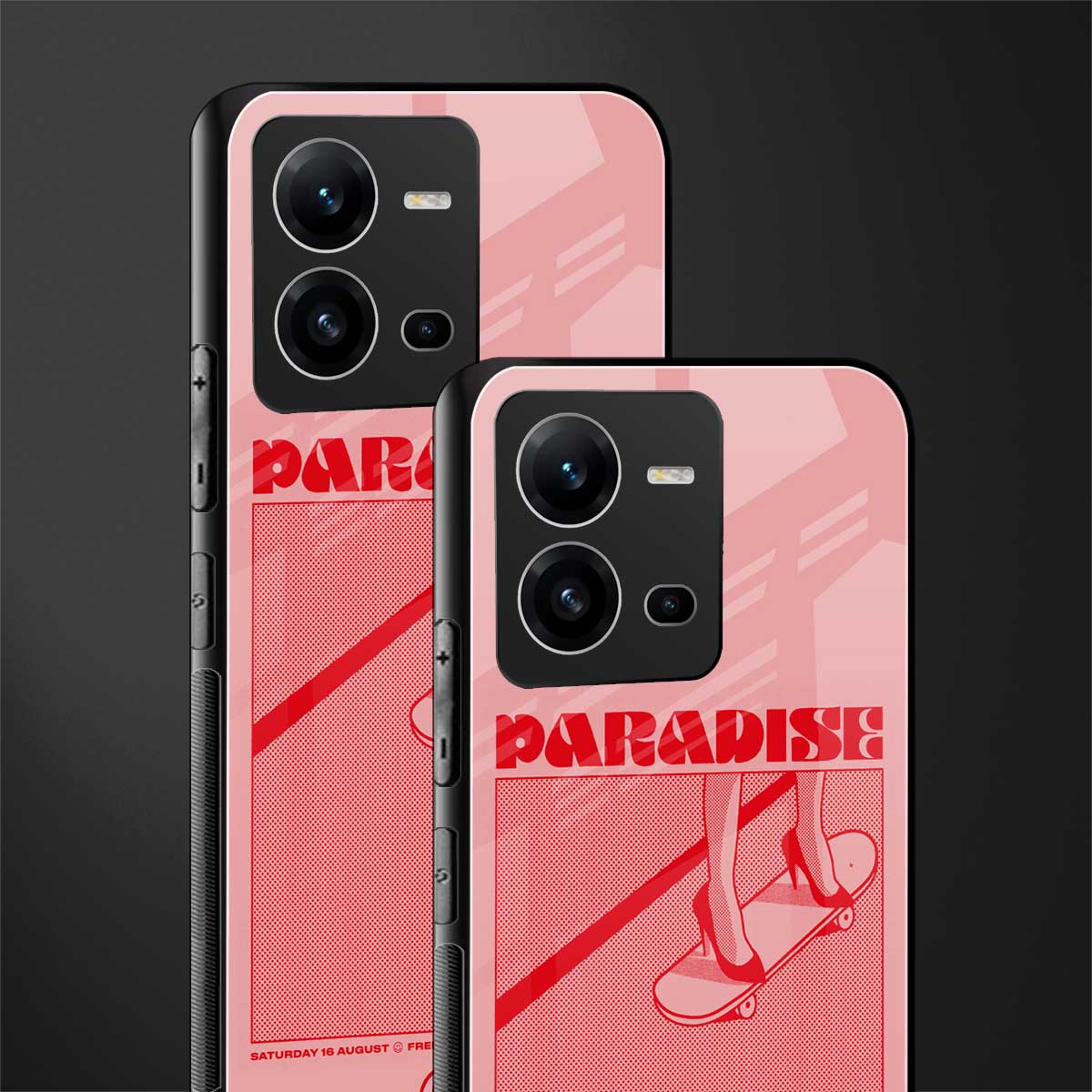 paradise back phone cover | glass case for vivo v25-5g