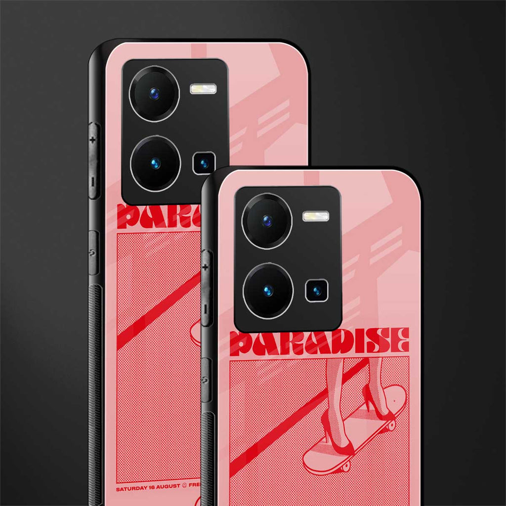 paradise back phone cover | glass case for vivo y35 4g
