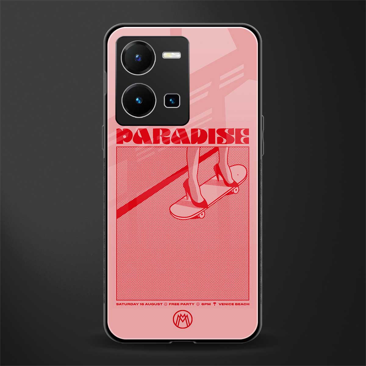 paradise back phone cover | glass case for vivo y35 4g