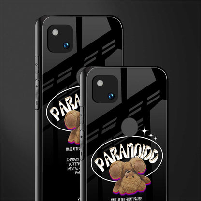 paranoid back phone cover | glass case for google pixel 4a 4g