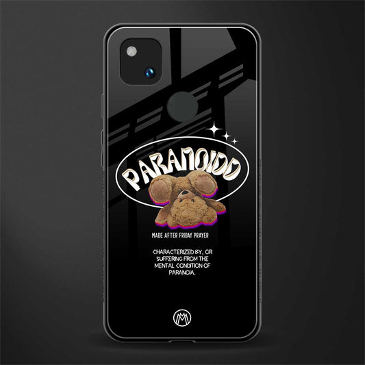 paranoid back phone cover | glass case for google pixel 4a 4g