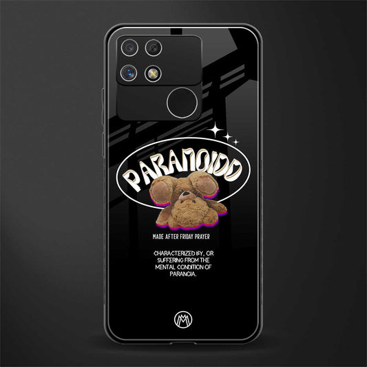 paranoid back phone cover | glass case for realme narzo 50a
