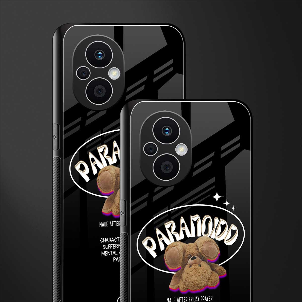 paranoid back phone cover | glass case for oppo f21 pro 5g