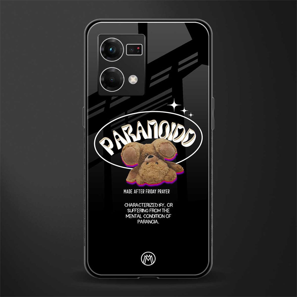 paranoid back phone cover | glass case for oppo f21 pro 4g