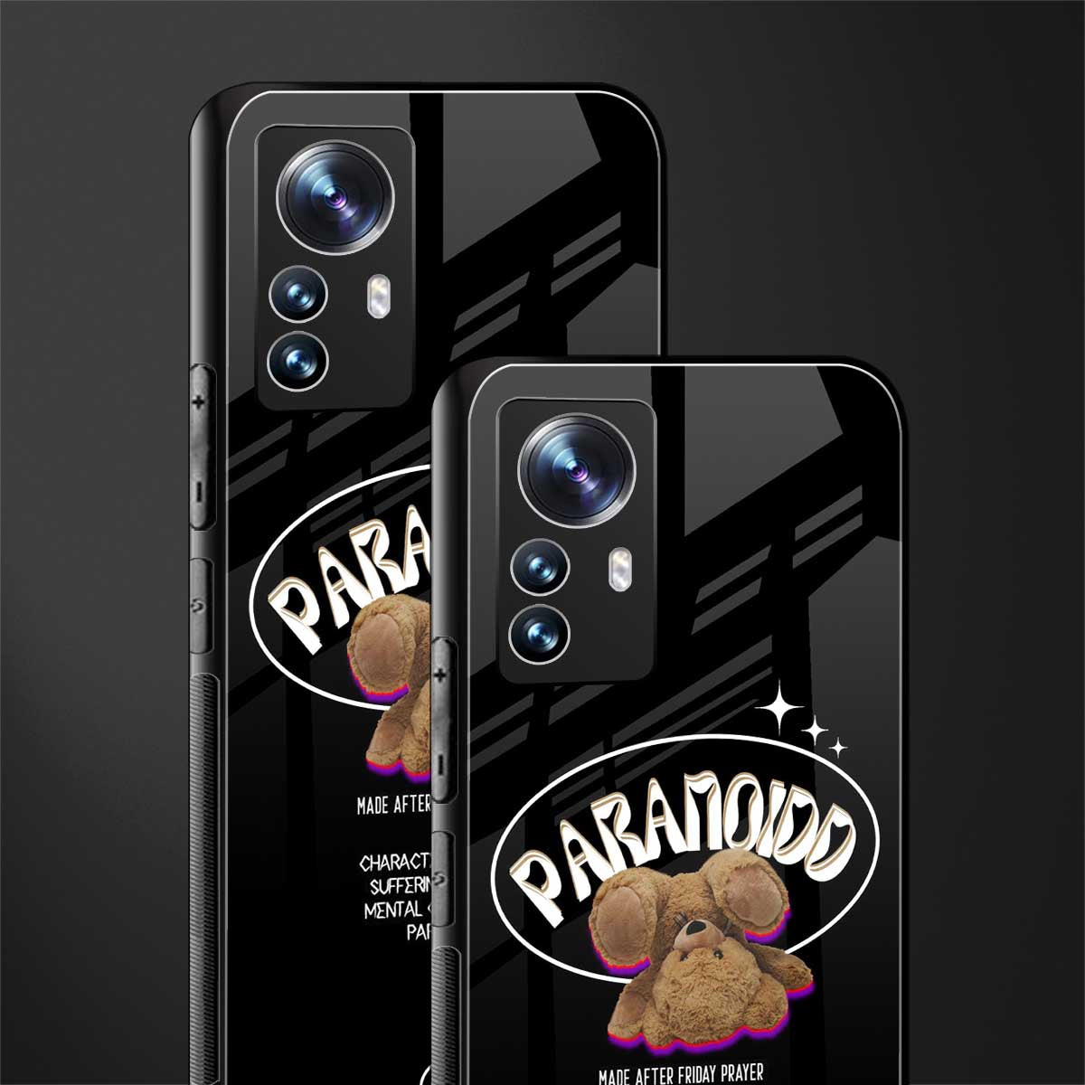 paranoid back phone cover | glass case for xiaomi 12 pro