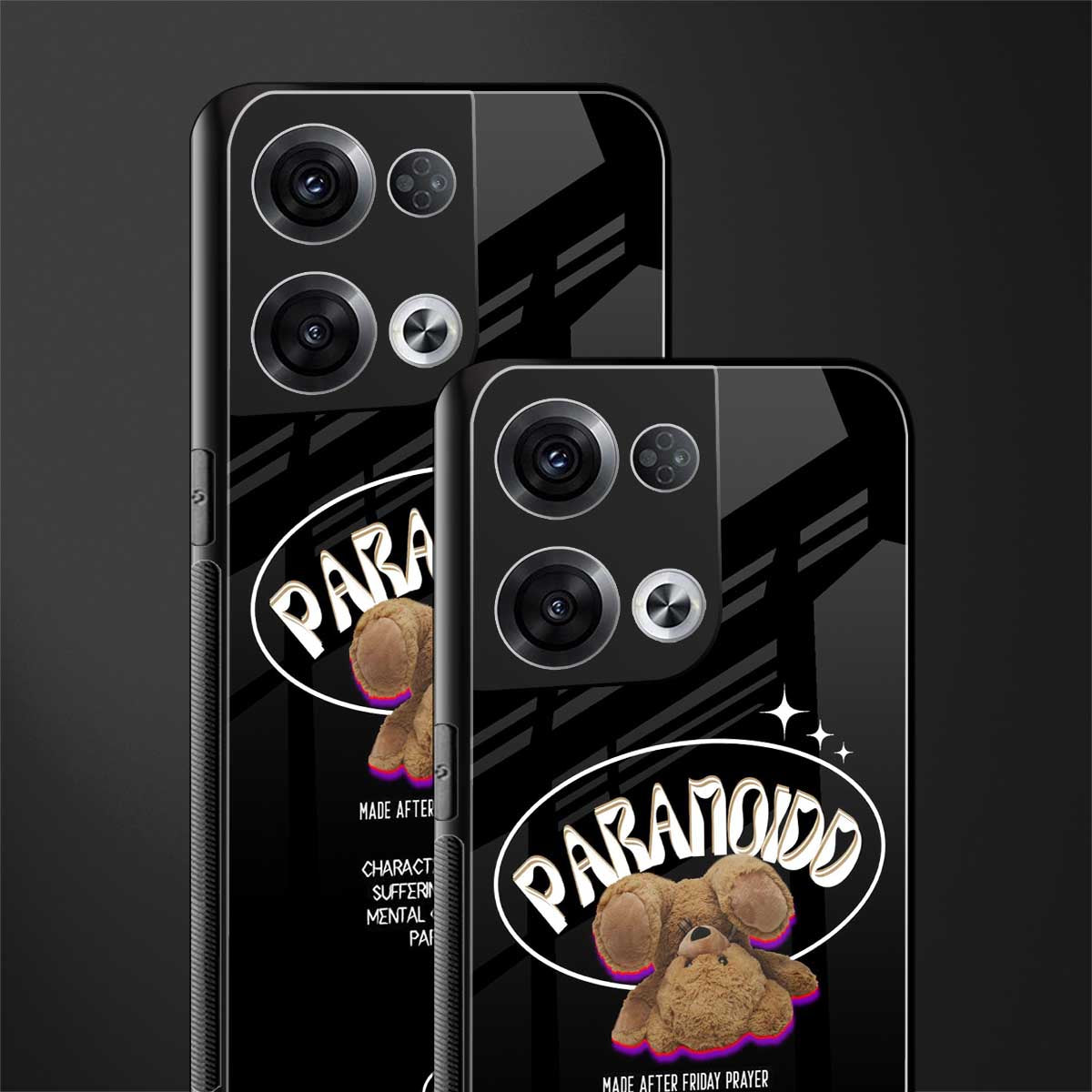 paranoid back phone cover | glass case for oppo reno 8