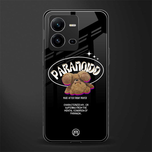 paranoid back phone cover | glass case for vivo v25-5g