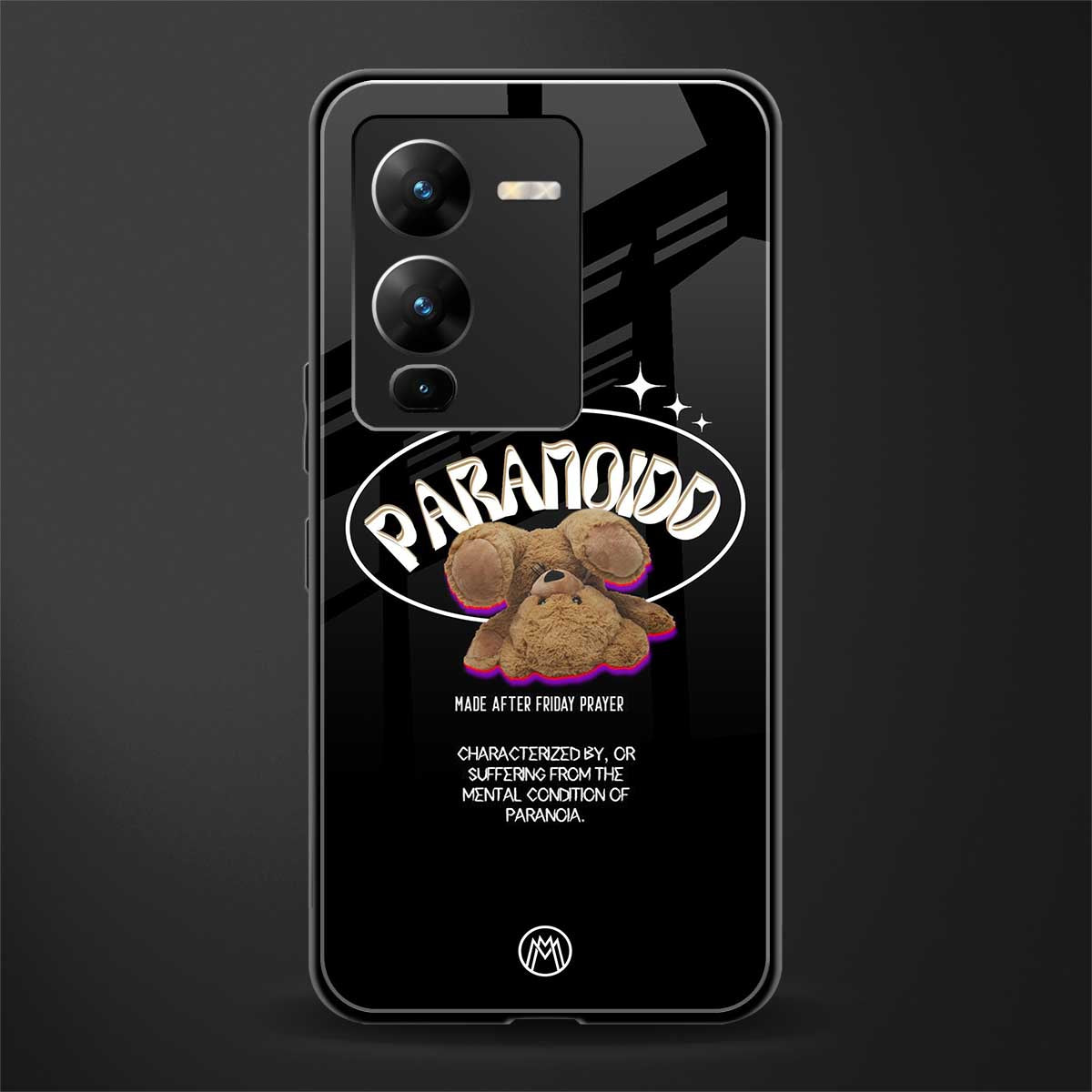 paranoid back phone cover | glass case for vivo v25 pro 5g
