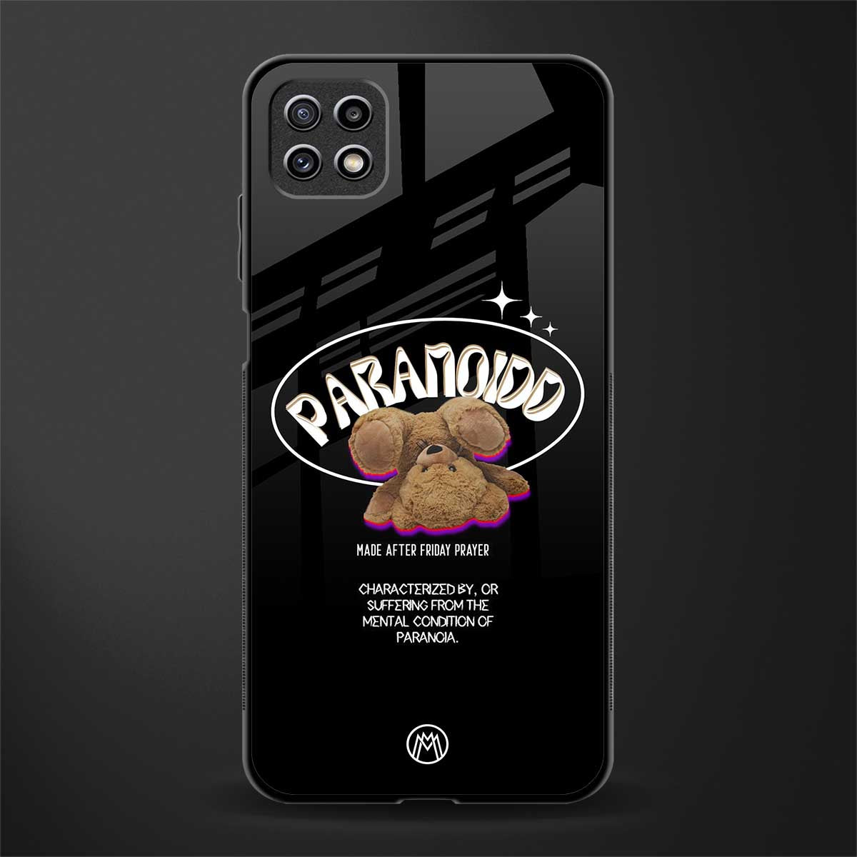 paranoid back phone cover | glass case for samsung galaxy f42