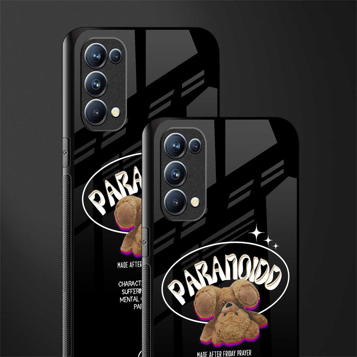 paranoid back phone cover | glass case for oppo reno 5