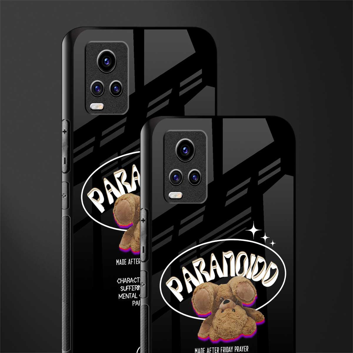 paranoid back phone cover | glass case for vivo v21e 4g