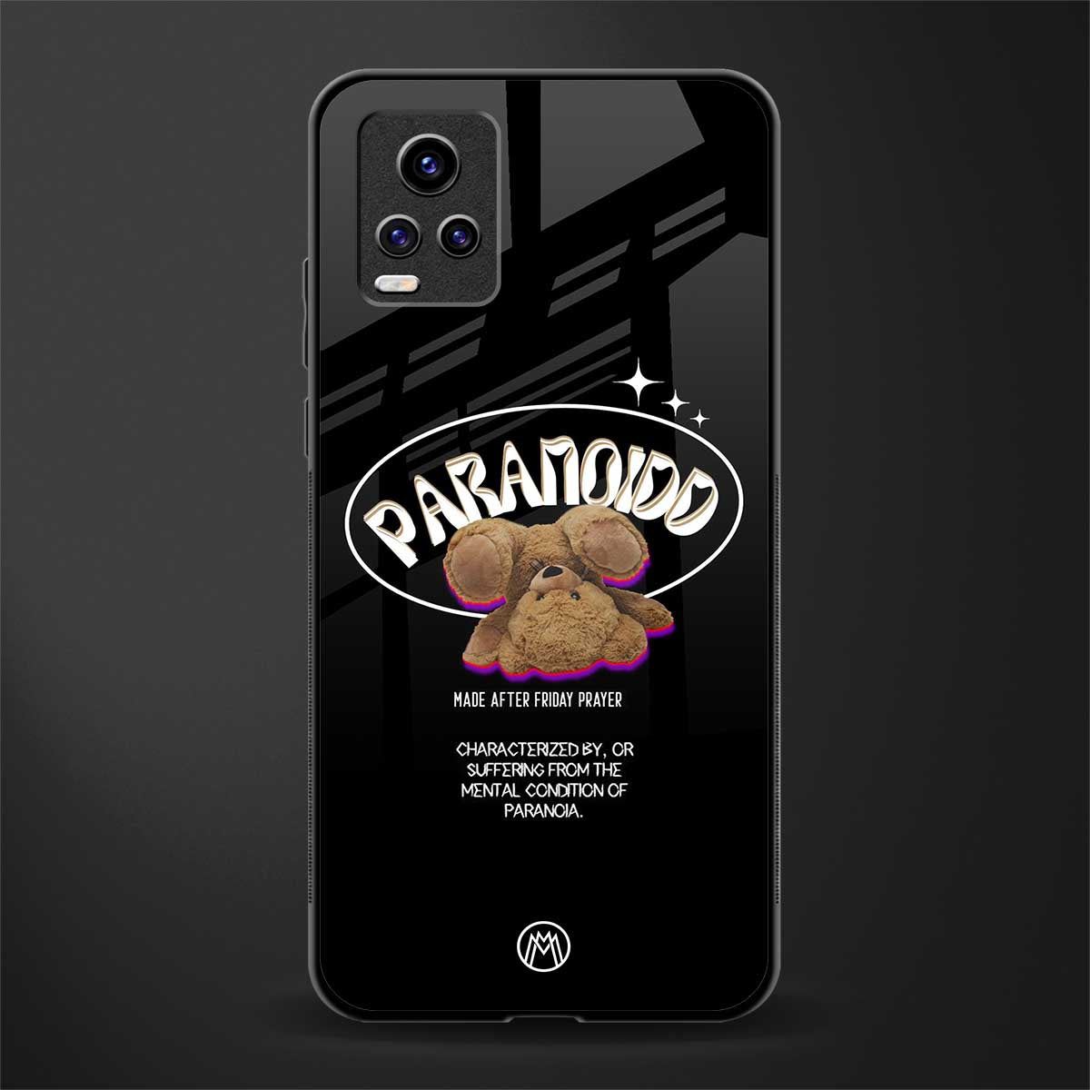 paranoid back phone cover | glass case for vivo v21e 4g