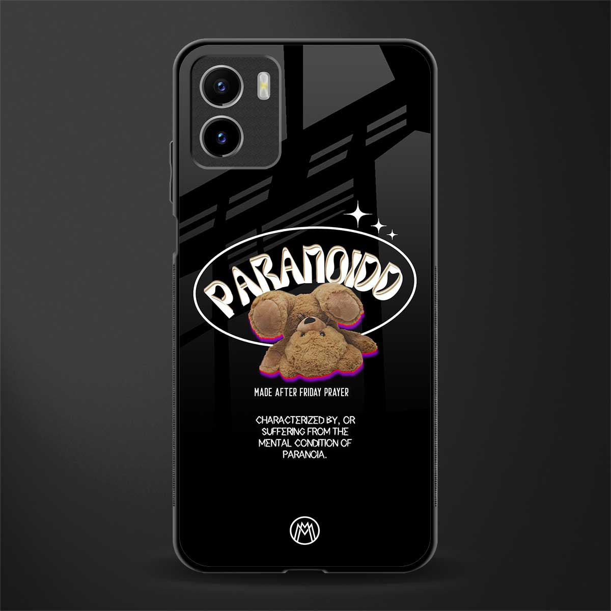 paranoid back phone cover | glass case for vivo y72