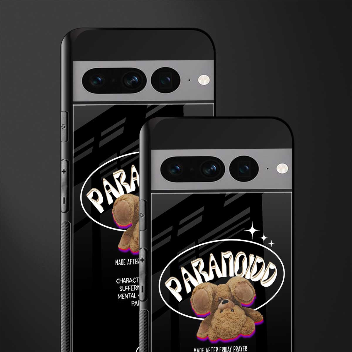 paranoid back phone cover | glass case for google pixel 7 pro