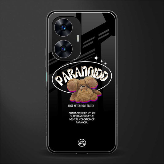 paranoid back phone cover | glass case for realme c55