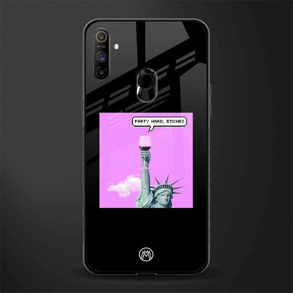 party hard bitches glass case for realme narzo 10a image