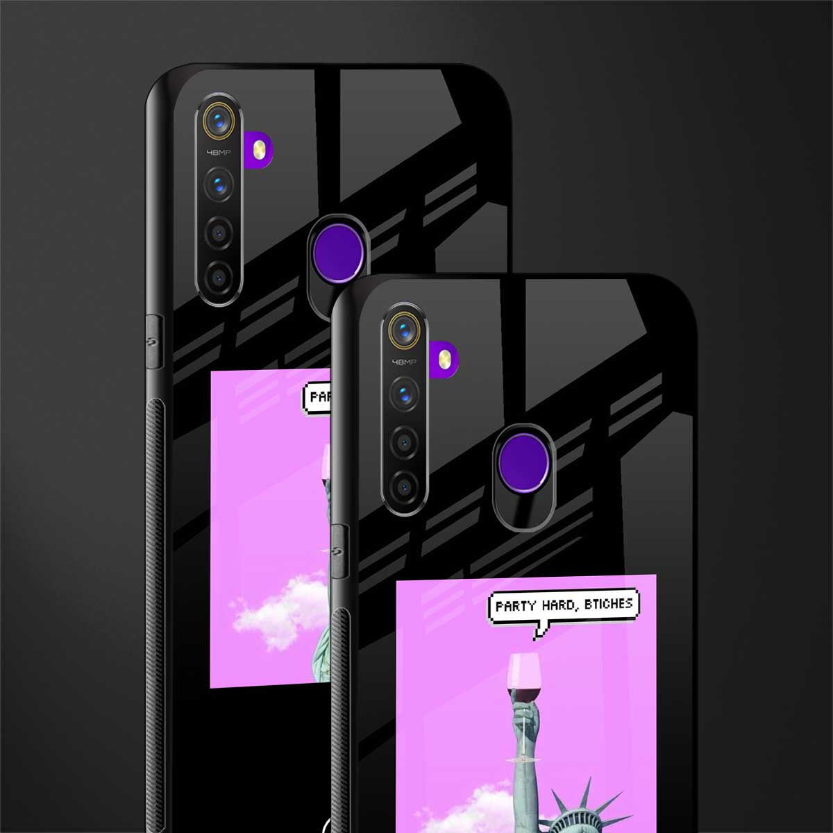 party hard bitches glass case for realme 5 image-2