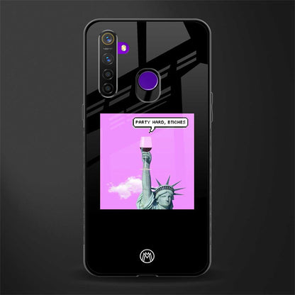 party hard bitches glass case for realme 5s image