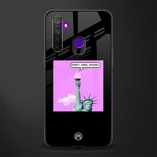 party hard bitches glass case for realme 5s image