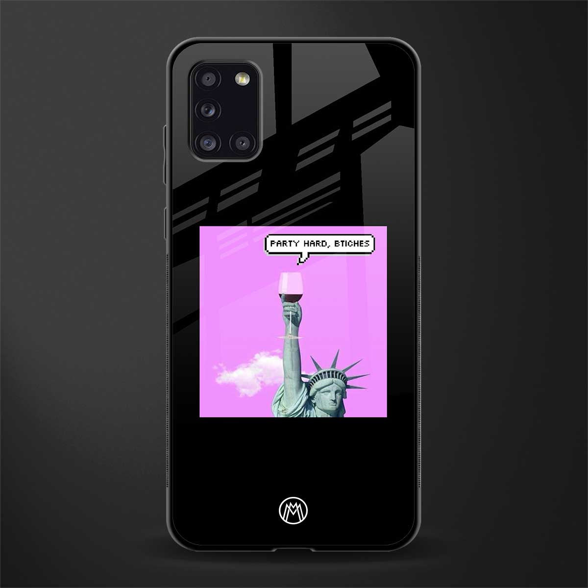 party hard bitches glass case for samsung galaxy a31 image